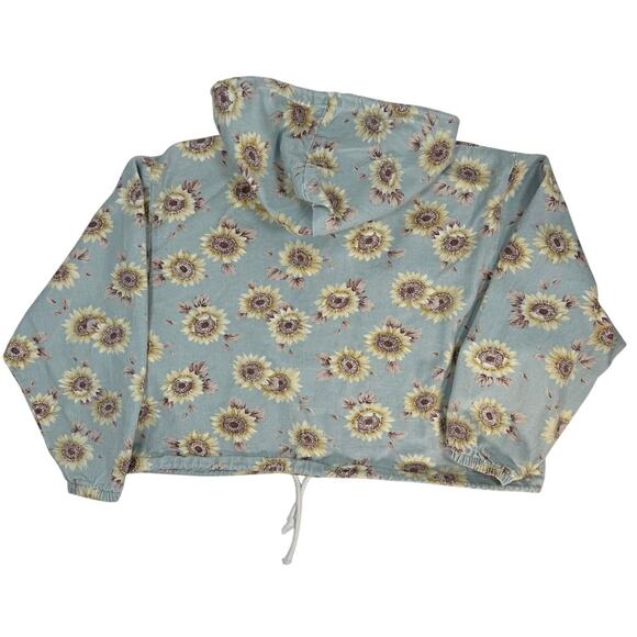 Vintage A. Byer Sunflower Denim Jacket Women’s M Cropped Hooded 90s Y2K - Picture 5 of 10